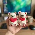 Valentine's Teddy Bear Amigurumi Pattern step 4 - final assembly and finishing