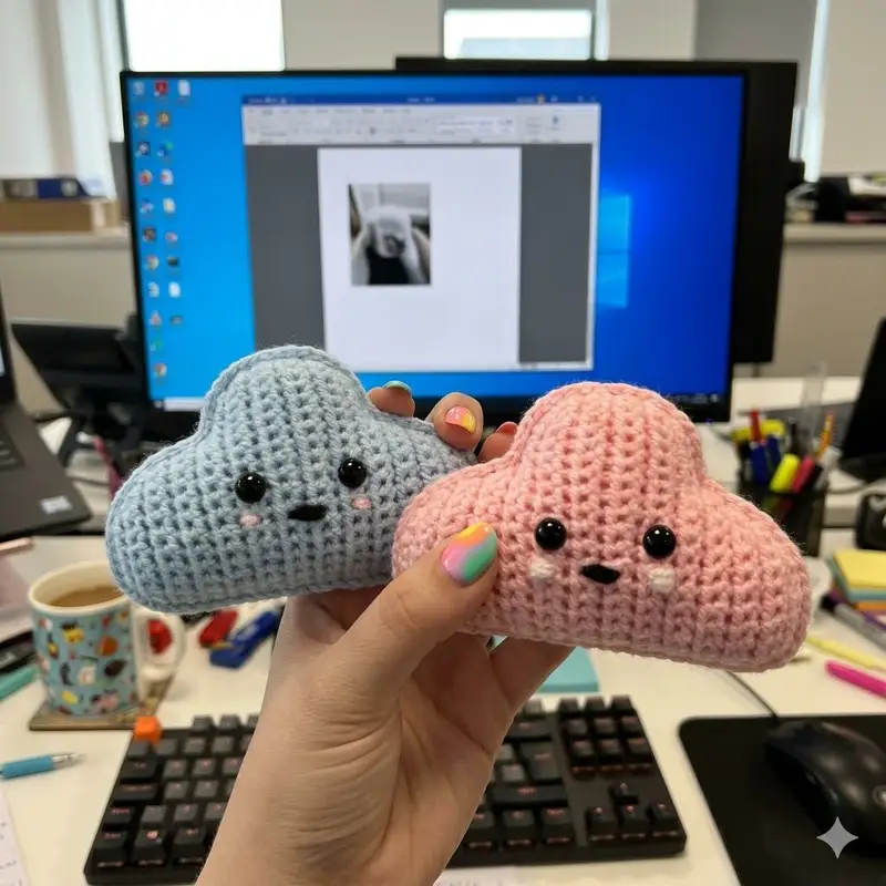 Complimentary Beginner Friendly crochet pattern: Claude the Cloud Amigurumi Pattern - Simple to follow guide