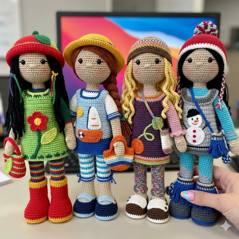 Complimentary Intermediate crochet pattern: Emma Doll Amigurumi Pattern - Simple to follow guide