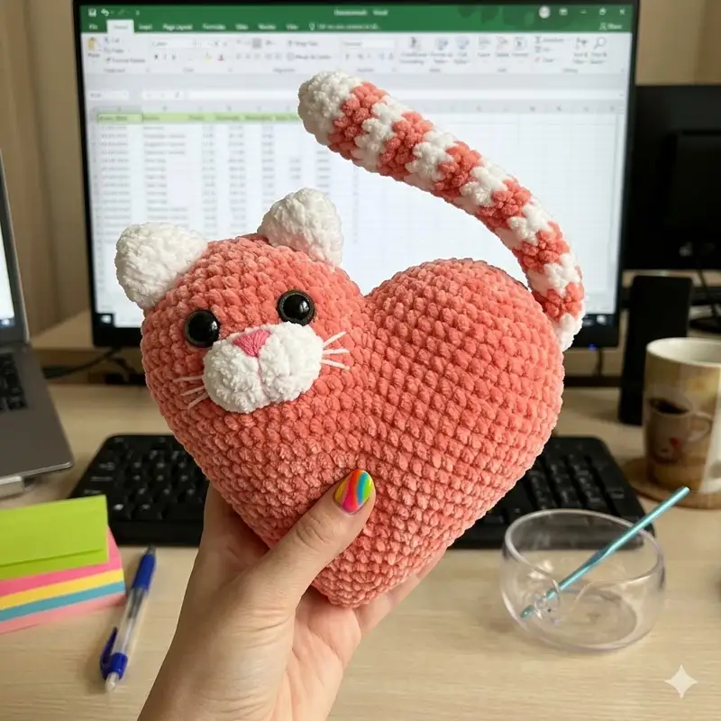 Complimentary Intermediate crochet pattern: Heart Cat and Bunny Amigurumi Pattern - Simple to follow guide