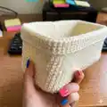 Basic Crochet Basket Pattern step 1 - construction progress