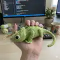 Clyde The Chameleon Amigurumi Pattern step 1 - construction progress