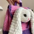 Plush Backpack Bunny Amigurumi Pattern step 2 - assembly progress