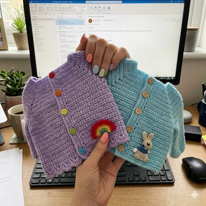 Complimentary Beginner Friendly crochet pattern: Simple Playdays Cardigan Pattern - Simple to follow guide