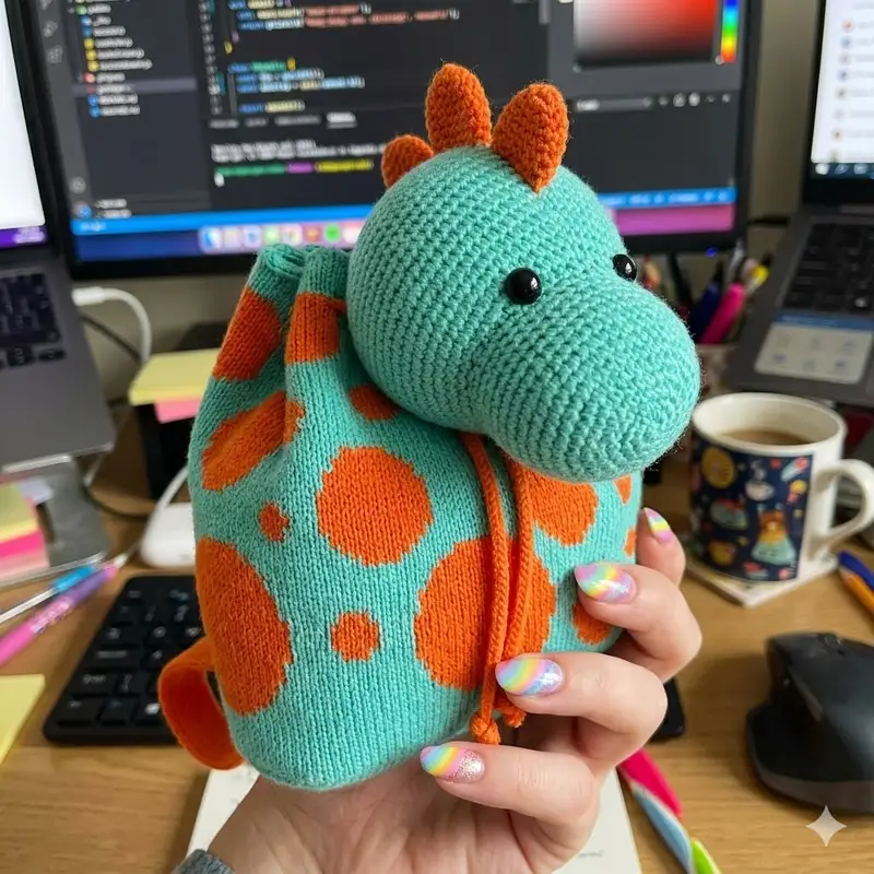 Complimentary Intermediate crochet pattern: Dino Backpack Amigurumi Pattern - Simple to follow guide
