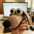 Dog Hand Puppet Amigurumi Pattern step 1 - construction progress