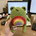 Crochet Pride Frog Amigurumi Pattern step 1 - construction progress