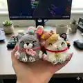 Reversible Cat Amigurumi Pattern step 1 - construction progress