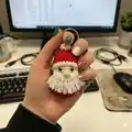 Santa Keychain Amigurumi Pattern step 2 - assembly progress