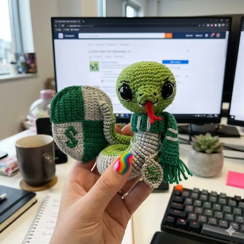 Quality crochet pattern: Snake Slythie Amigurumi Pattern - Intermediate level guide with complete instructions