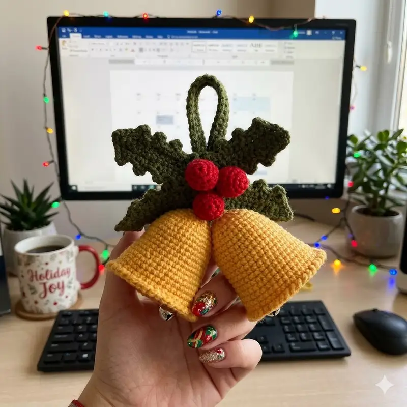 Complimentary Intermediate crochet pattern: Christmas Bells Amigurumi Pattern - Simple to follow guide