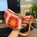 Crochet Granny Cross-Body Bag Pattern step 1 - construction progress