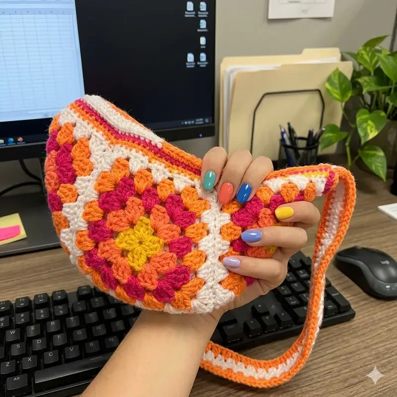 Complimentary Beginner Friendly crochet pattern: Crochet Granny Cross-Body Bag Pattern - Simple to follow guide