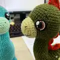 Dino Family Amigurumi Pattern step 2 - assembly progress