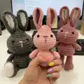 Rabbit Amigurumi Pattern step 1 - construction progress