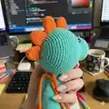 Dino Backpack Amigurumi Pattern step 3 - details and accessories