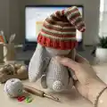 Christmas Bunny Amigurumi Pattern step 4 - final assembly and finishing