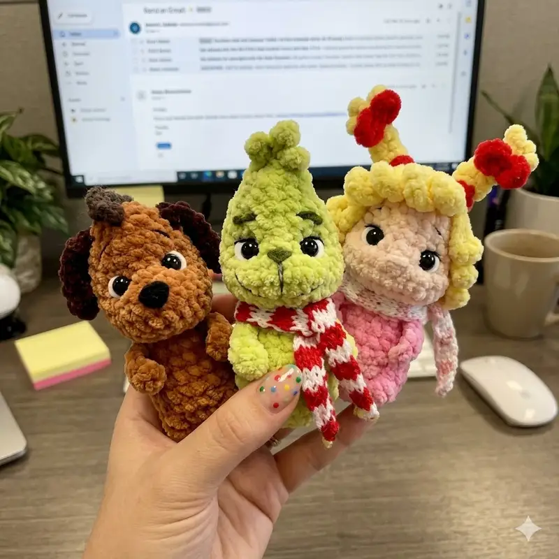 Complimentary Intermediate crochet pattern: Grinch and His Friends Amigurumi Pattern - Simple to follow guide