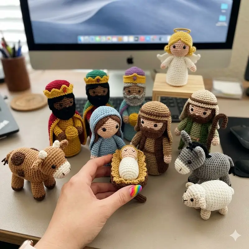 Complimentary Intermediate crochet pattern: Nativity Crochet Amigurumi Pattern - Simple to follow guide