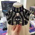Crochet Skull Collar Pattern step 1 - construction progress