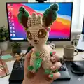 Leaf Sprite Amigurumi Pattern step 1 - construction progress