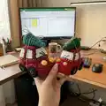 Christmas Basket Car Amigurumi Pattern step 2 - assembly progress