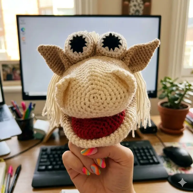 Complimentary Intermediate crochet pattern: Horse Hand Puppet Amigurumi Pattern - Simple to follow guide