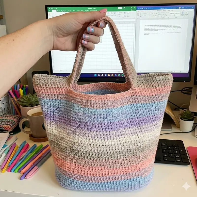Complimentary Intermediate crochet pattern: By Your Side Basket Bag Pattern - Simple to follow guide