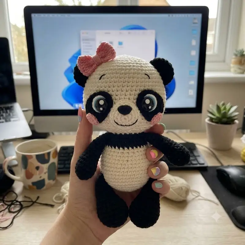 Complimentary Intermediate crochet pattern: Panda Amigurumi Pattern - Simple to follow guide