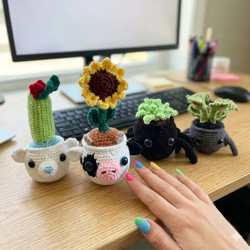 Complimentary Intermediate crochet pattern: Planter Amigurumi Pattern - Simple to follow guide