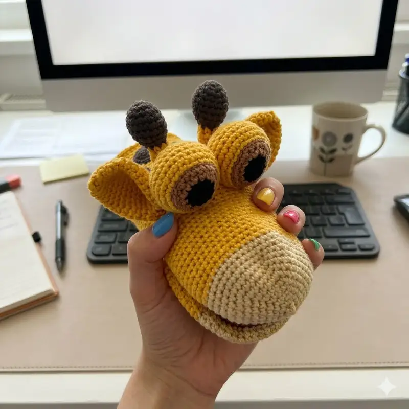 Complimentary Intermediate crochet pattern: Giraffe Hand Puppet Amigurumi Pattern - Simple to follow guide