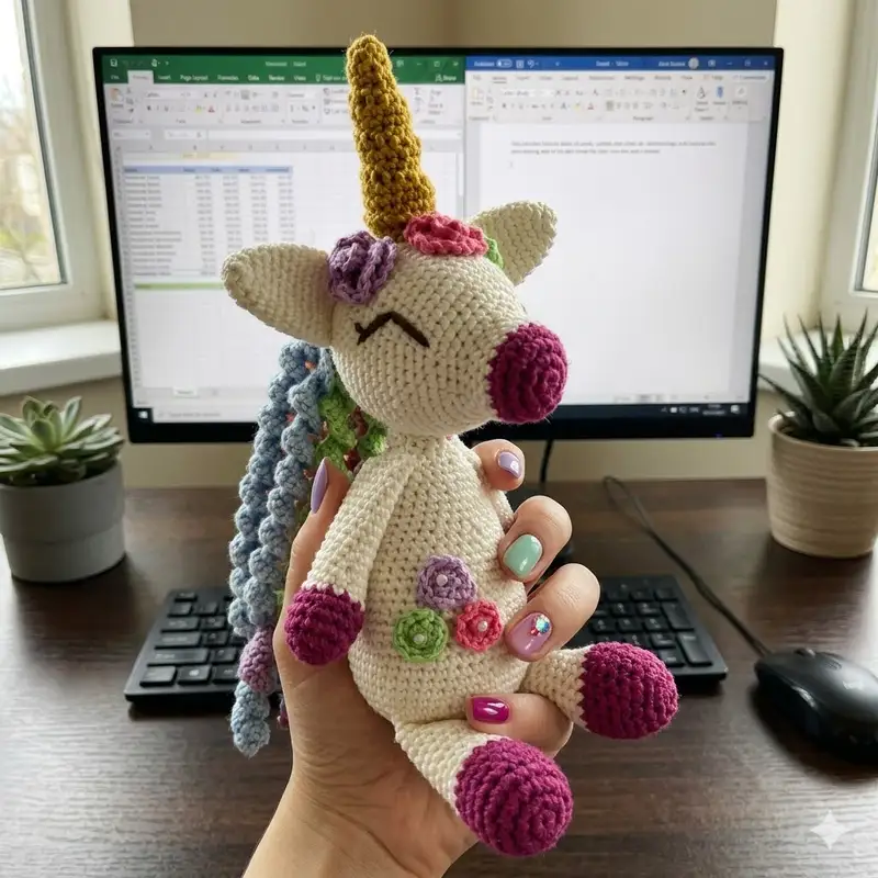 Complimentary Intermediate crochet pattern: Sweet Unicorn Amigurumi Pattern - Simple to follow guide