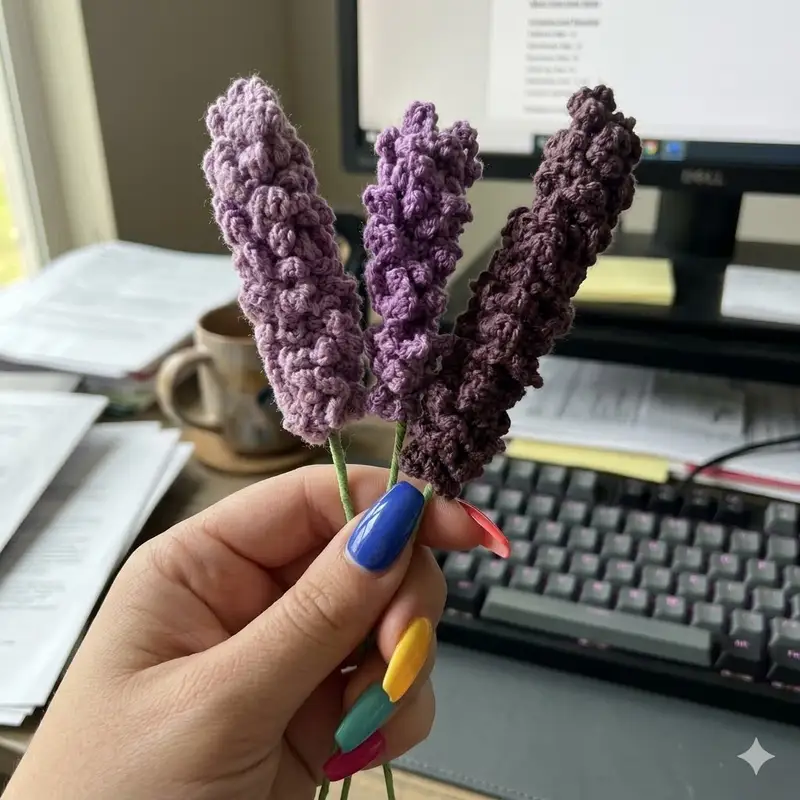 Complimentary Beginner Friendly crochet pattern: Lavender plant Pattern - Simple to follow guide