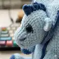 Plush Backpack Dragon Amigurumi Pattern step 2 - assembly progress