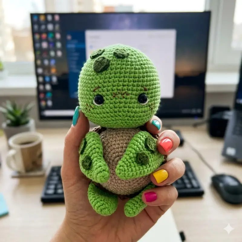 Complimentary Intermediate crochet pattern: Turtle Amigurumi Pattern - Simple to follow guide