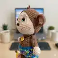 Oakley the Monkey Amigurumi Pattern step 3 - details and accessories
