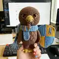 Eagle Ravenna Amigurumi Pattern step 2 - assembly progress