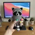 Rac the Raccoon Amigurumi Pattern step 1 - construction progress