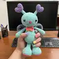 Blue the Butterfly Amigurumi Pattern step 1 - construction progress