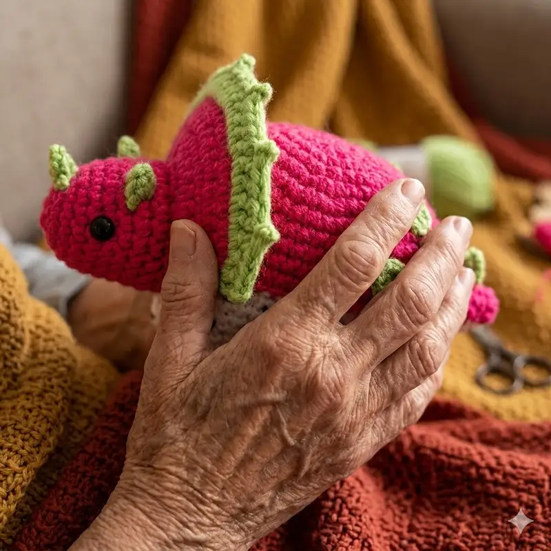 Complimentary Intermediate crochet pattern: Dragonfruiteratops Amigurumi Pattern - Simple to follow guide