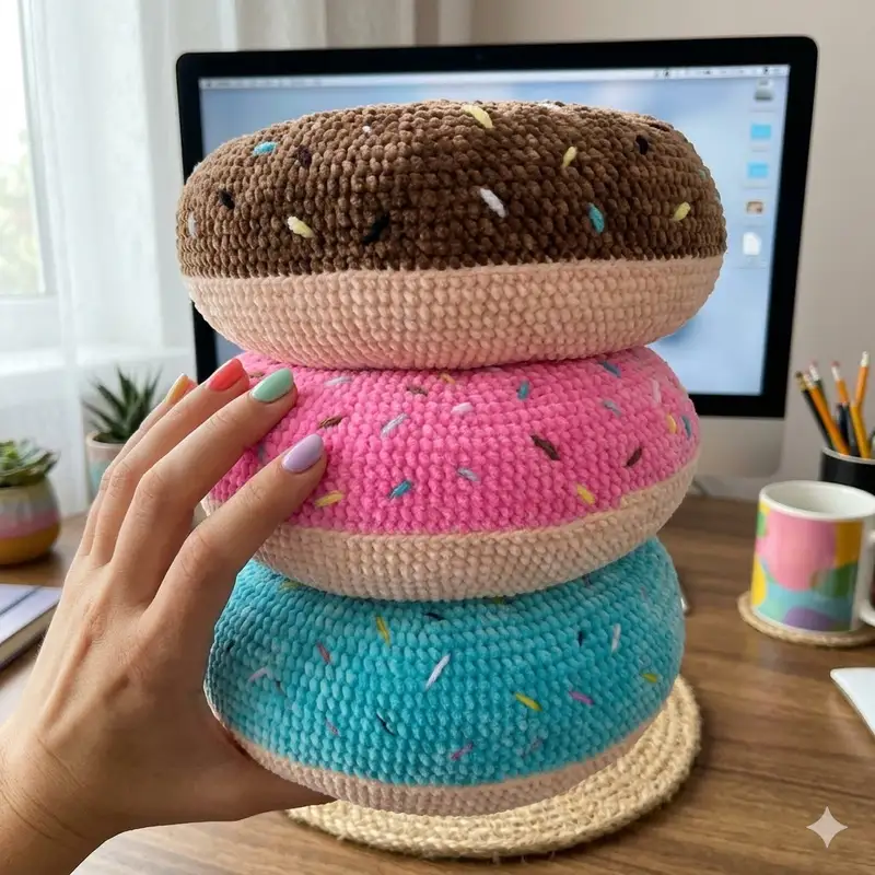 Complimentary Intermediate crochet pattern: Crochet Donut Pillow Pattern - Simple to follow guide
