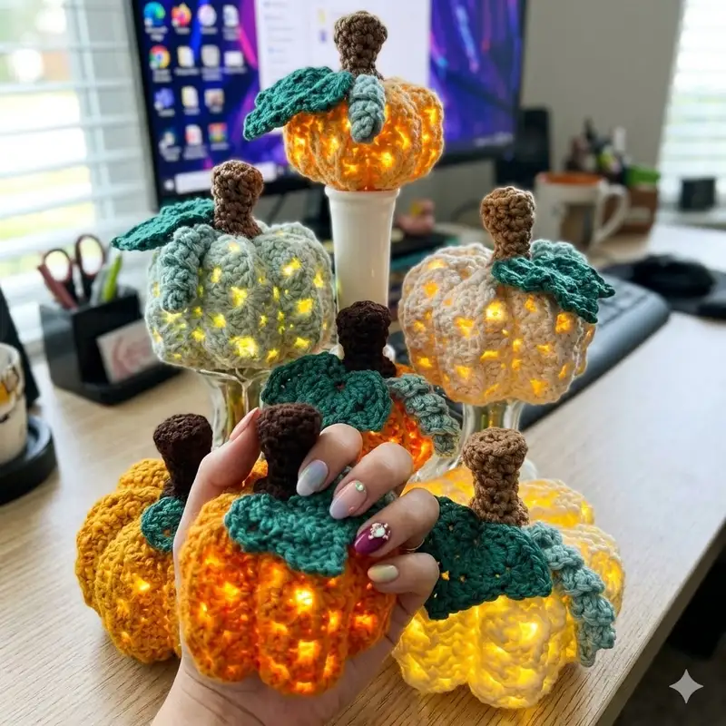 Complimentary Intermediate crochet pattern: Lighted Granny Pumpkin Pattern - Simple to follow guide