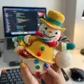 Snowman Gingerbread Amigurumi Pattern step 1 - construction progress