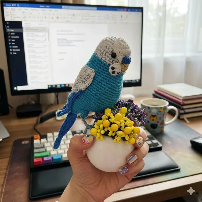 Complimentary Intermediate crochet pattern: Budgerigar Amigurumi Pattern - Simple to follow guide