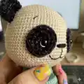 Panda Amigurumi Pattern step 2 - assembly progress