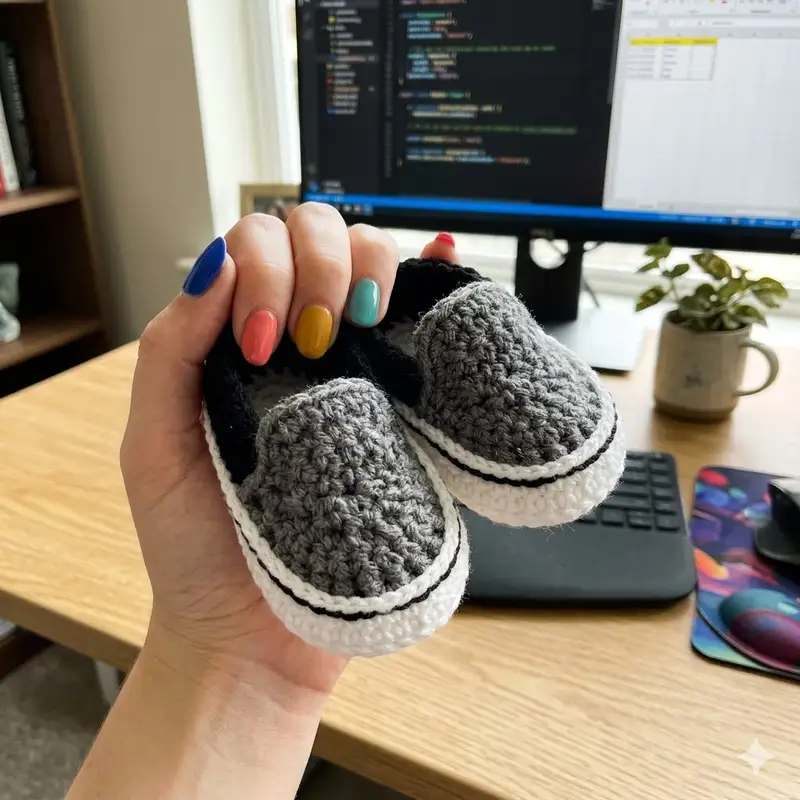 Complimentary Intermediate crochet pattern: Modern sneakers Pattern - Simple to follow guide