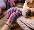 Unicorn Hand Puppet Amigurumi Pattern step 2 - assembly progress