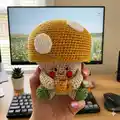 Tofi the Mushroom Amigurumi Pattern step 4 - final assembly and finishing