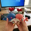 Cupid Whale Amigurumi Pattern step 1 - construction progress