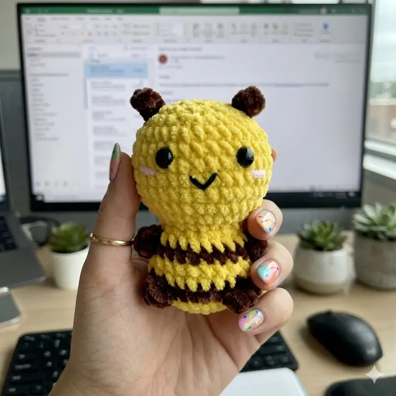 Complimentary Intermediate crochet pattern: Bee No Sew Amigurumi Pattern - Simple to follow guide